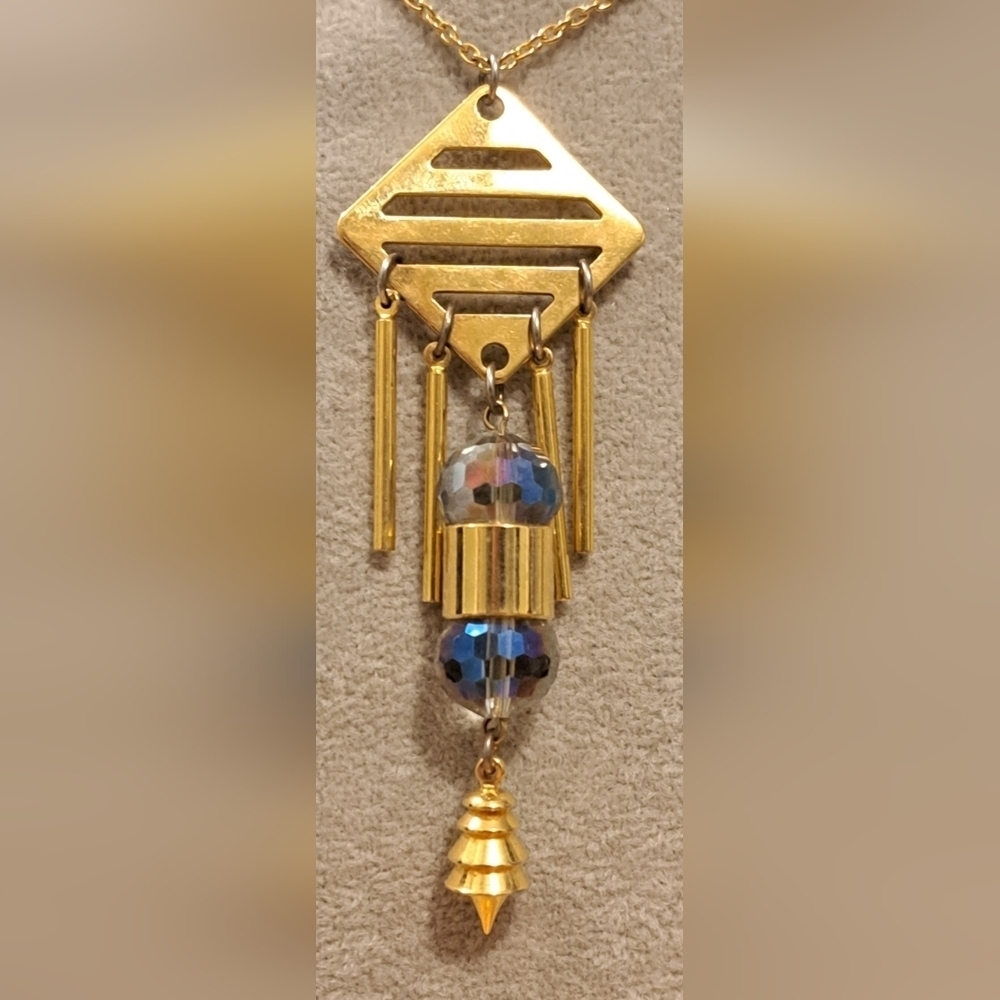 EUC Revolve Laruicci Crystal & Gold Plate Boho Long Casual Necklace Jewelry - Picture 2 of 4